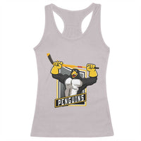 Funny Ice Hockey Player Gift Racerback Tank Top Penguin Power - Wonder Print Shop
