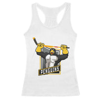 Funny Ice Hockey Player Gift Racerback Tank Top Penguin Power - Wonder Print Shop