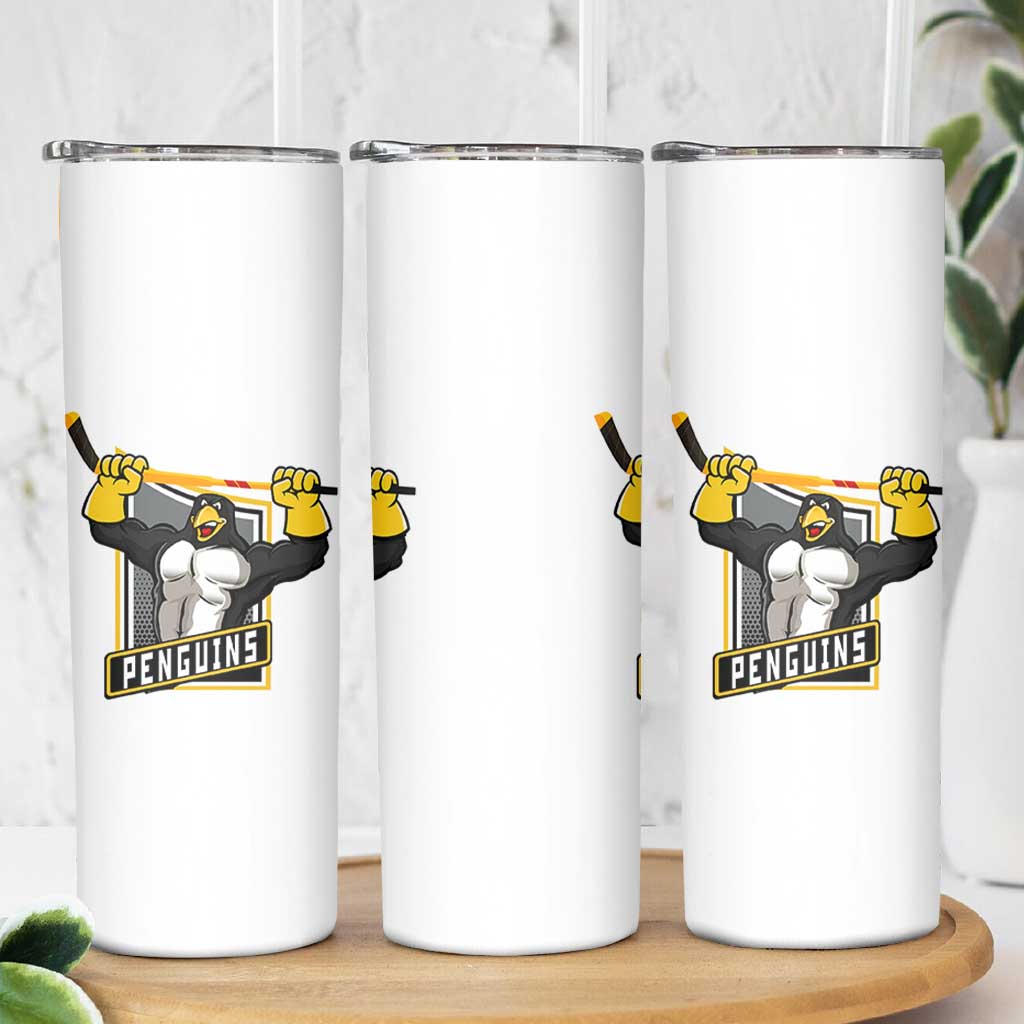 Funny Ice Hockey Player Gift Skinny Tumbler Penguin Power - Wonder Print Shop