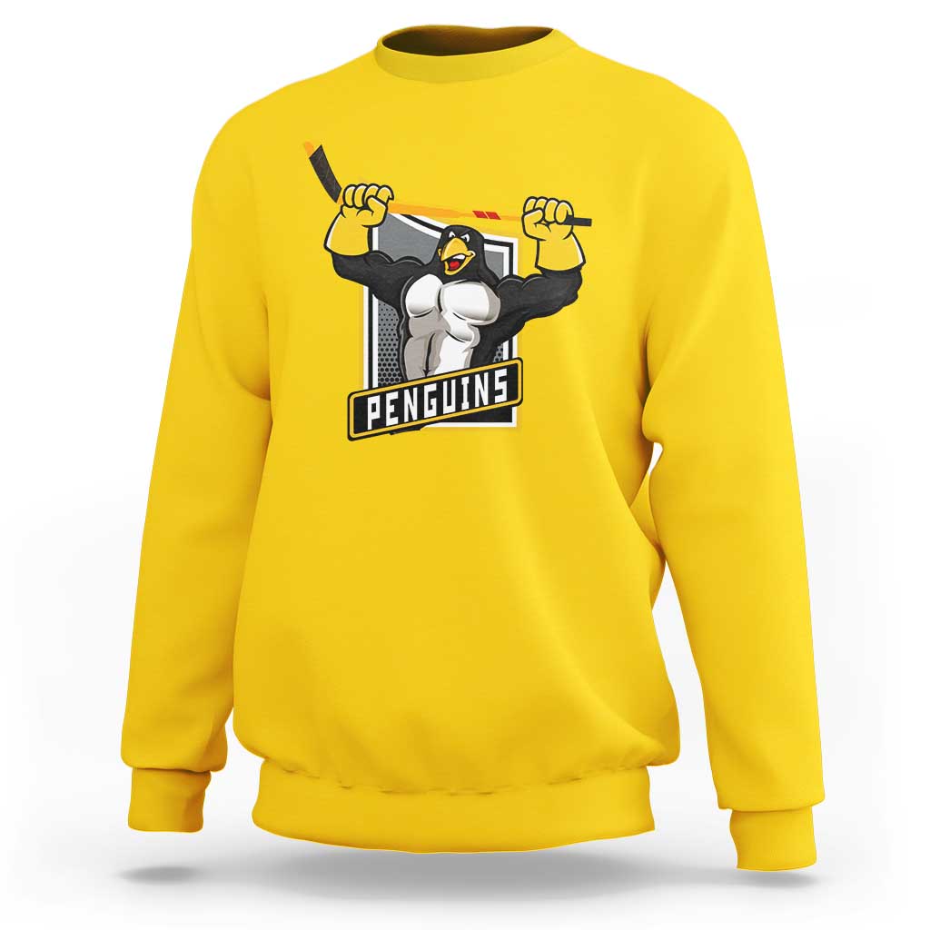 Funny Ice Hockey Player Gift Sweatshirt Penguin Power - Wonder Print Shop