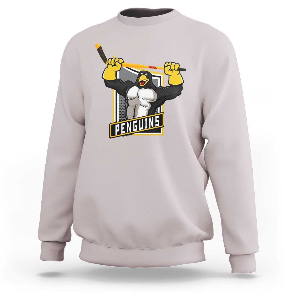 Funny Ice Hockey Player Gift Sweatshirt Penguin Power - Wonder Print Shop