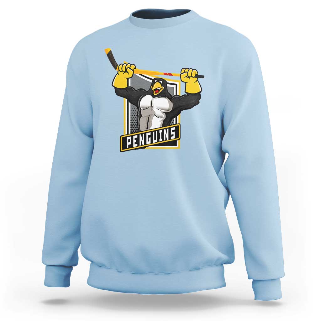 Funny Ice Hockey Player Gift Sweatshirt Penguin Power - Wonder Print Shop