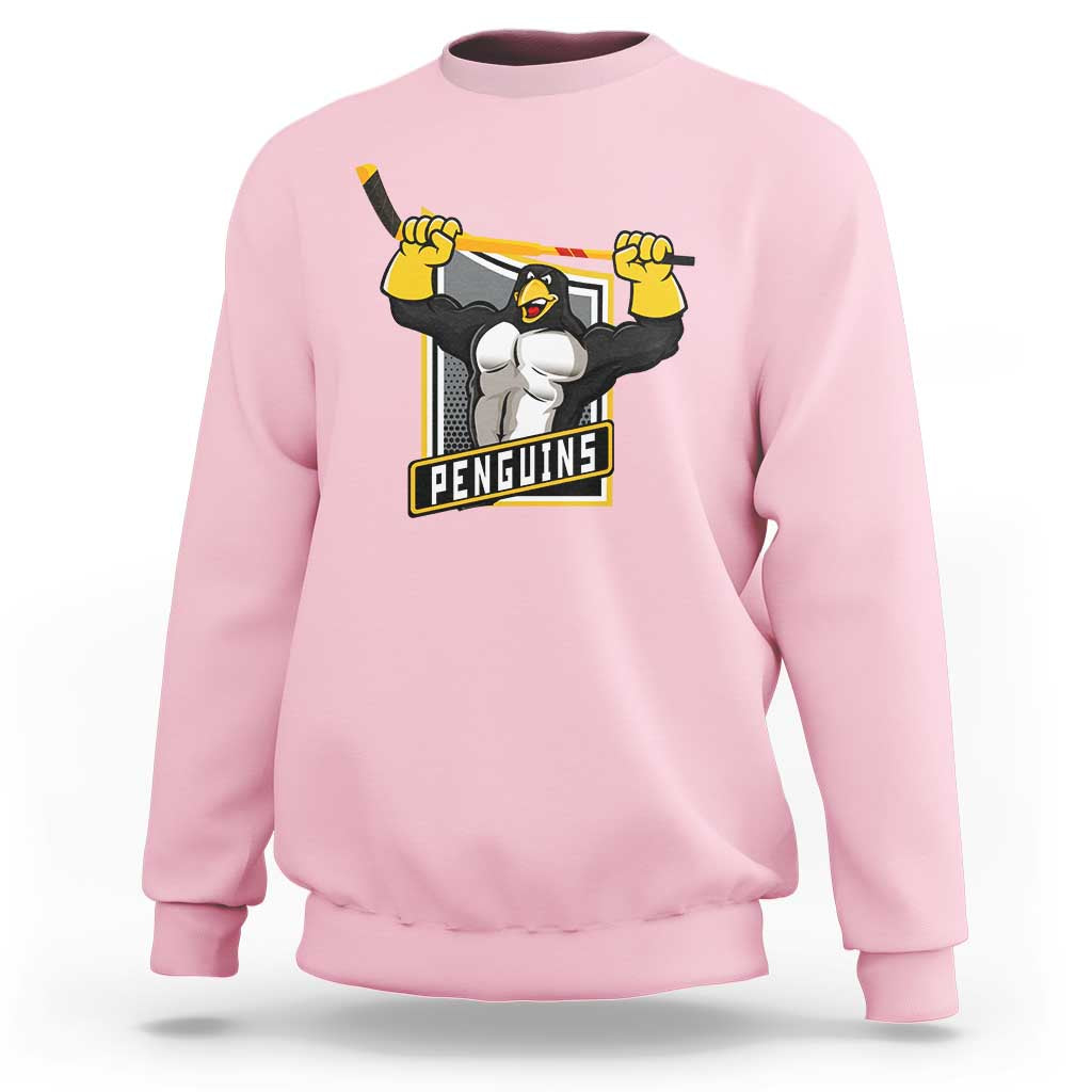 Funny Ice Hockey Player Gift Sweatshirt Penguin Power - Wonder Print Shop