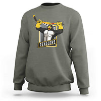 Funny Ice Hockey Player Gift Sweatshirt Penguin Power - Wonder Print Shop