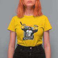 Funny Ice Hockey Player Gift T Shirt For Women Penguin Power - Wonder Print Shop