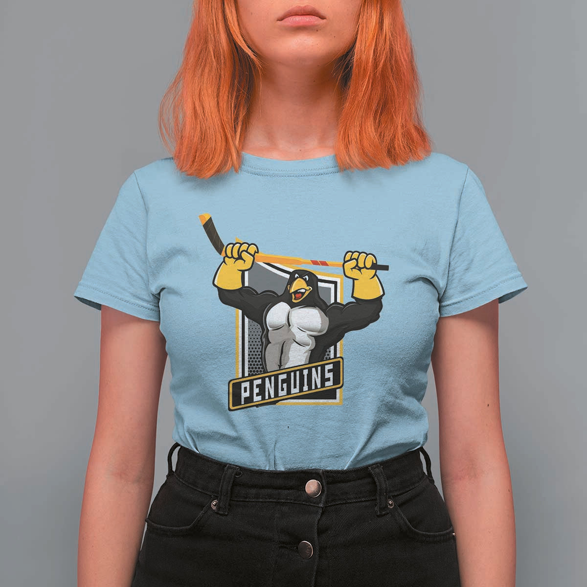 Funny Ice Hockey Player Gift T Shirt For Women Penguin Power - Wonder Print Shop