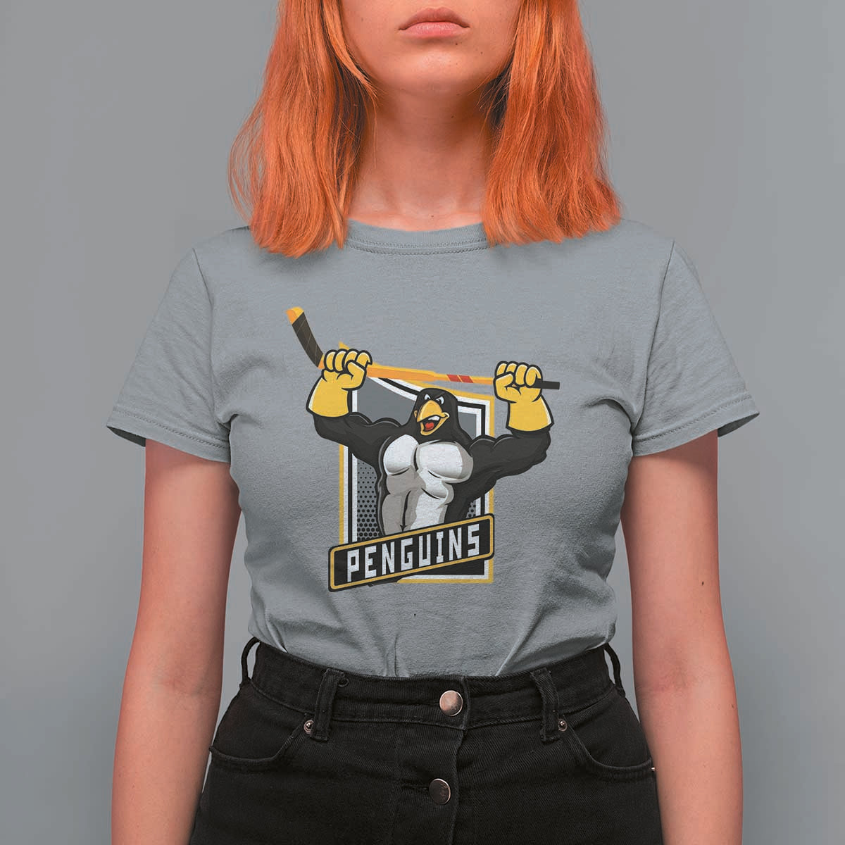Funny Ice Hockey Player Gift T Shirt For Women Penguin Power - Wonder Print Shop