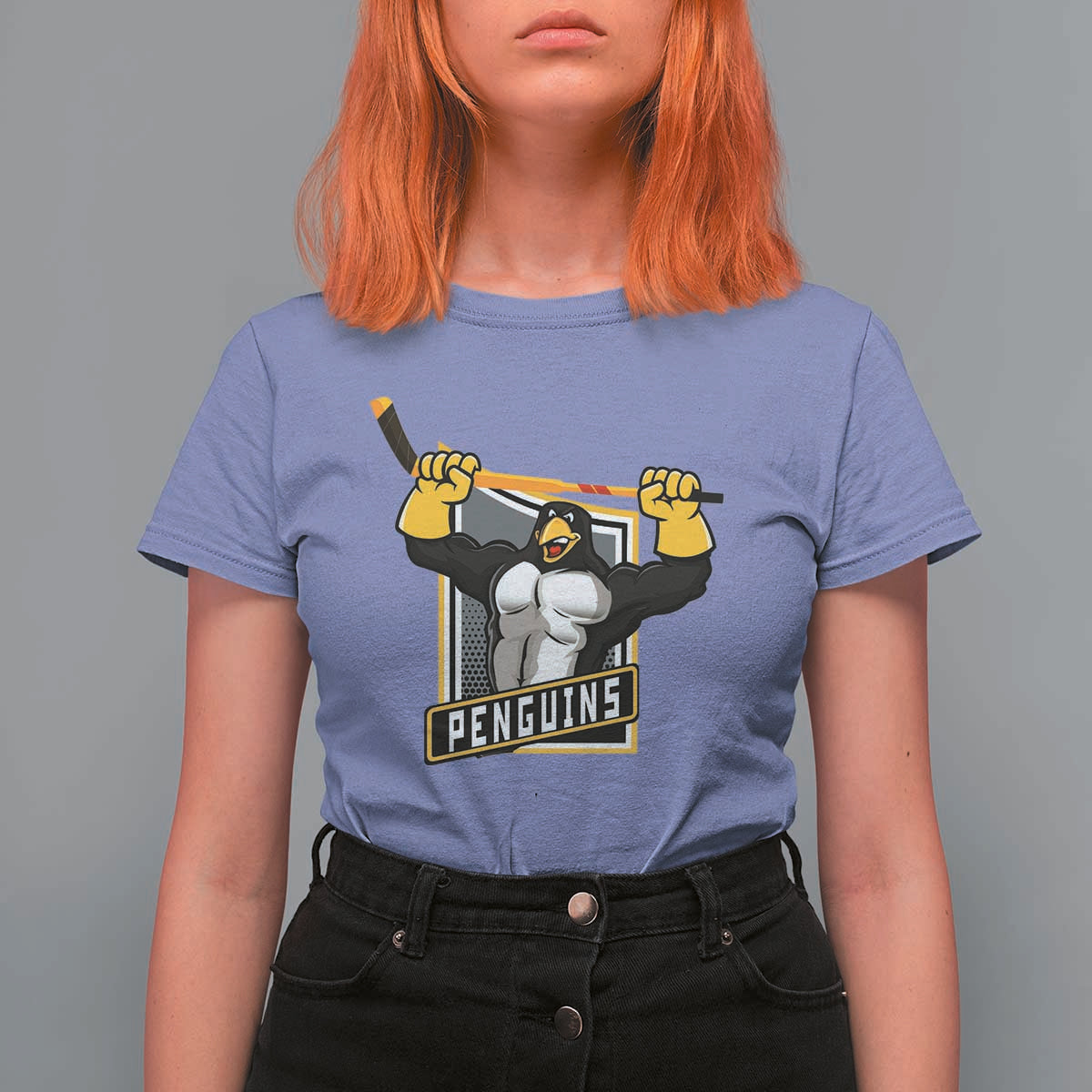 Funny Ice Hockey Player Gift T Shirt For Women Penguin Power - Wonder Print Shop