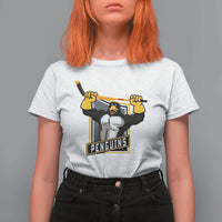 Funny Ice Hockey Player Gift T Shirt For Women Penguin Power - Wonder Print Shop