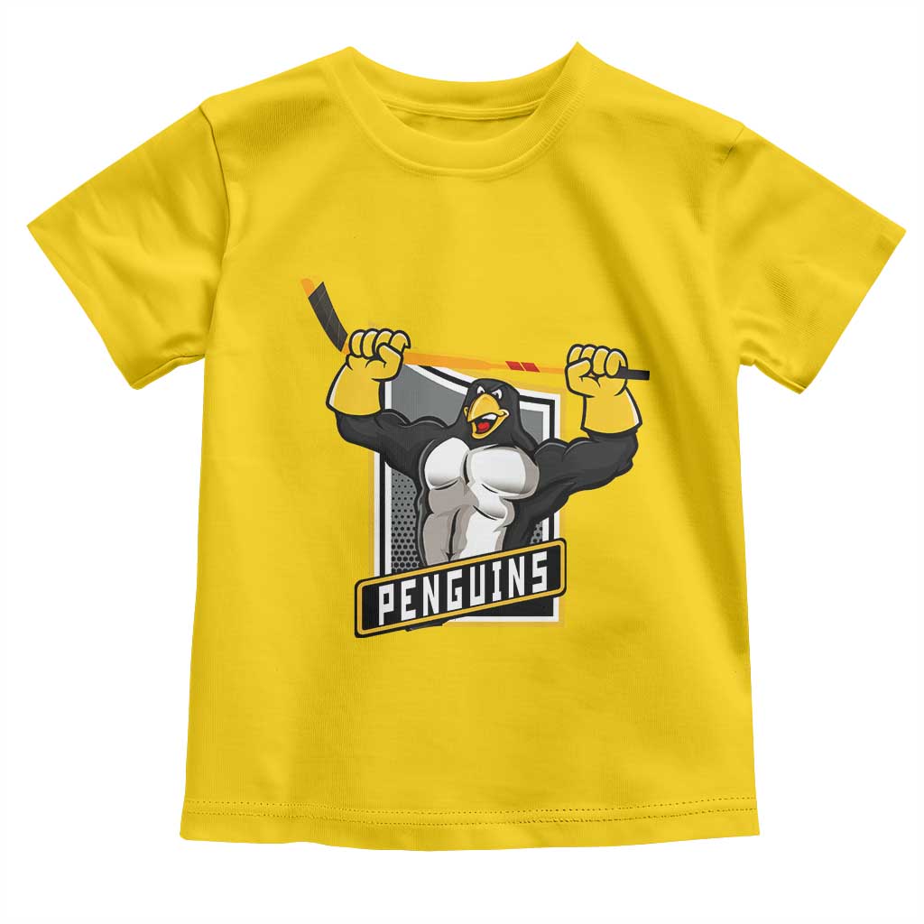 Funny Ice Hockey Player Gift Toddler T Shirt Penguin Power - Wonder Print Shop