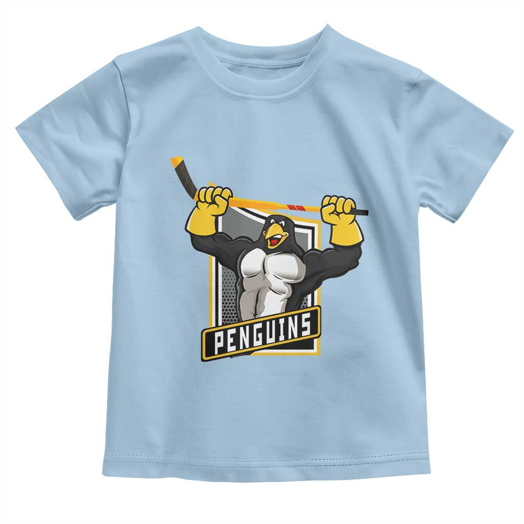 Funny Ice Hockey Player Gift Toddler T Shirt Penguin Power - Wonder Print Shop