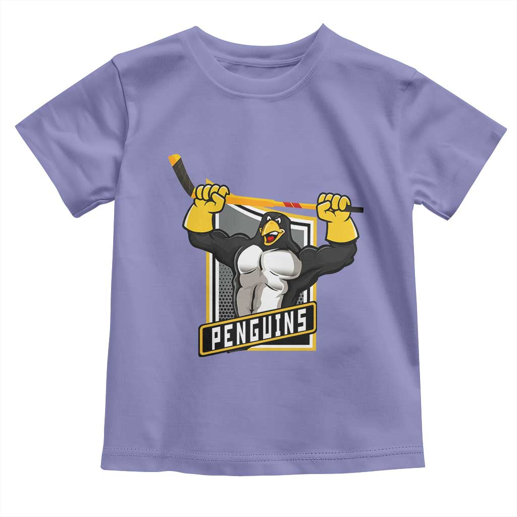 Funny Ice Hockey Player Gift Toddler T Shirt Penguin Power - Wonder Print Shop