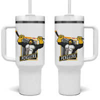 Funny Ice Hockey Player Gift Tumbler With Handle Penguin Power - Wonder Print Shop