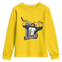 Funny Ice Hockey Player Gift Youth Sweatshirt Penguin Power - Wonder Print Shop