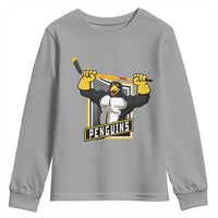 Funny Ice Hockey Player Gift Youth Sweatshirt Penguin Power - Wonder Print Shop