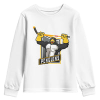 Funny Ice Hockey Player Gift Youth Sweatshirt Penguin Power - Wonder Print Shop