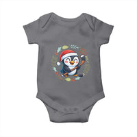 Cute Penguin Playing Ice Hockey Baby Onesie Funny Christmas Gift - Wonder Print Shop