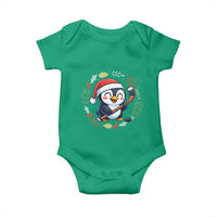 Cute Penguin Playing Ice Hockey Baby Onesie Funny Christmas Gift - Wonder Print Shop