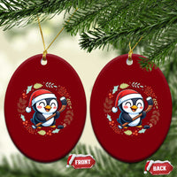 Cute Penguin Playing Ice Hockey Ceramic Ornament Funny Christmas Gift - Wonder Print Shop