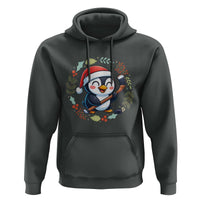 Cute Penguin Playing Ice Hockey Hoodie Funny Christmas Gift - Wonder Print Shop