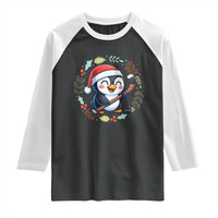 Cute Penguin Playing Ice Hockey Raglan Shirt Funny Christmas Gift - Wonder Print Shop