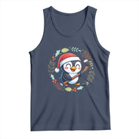 Cute Penguin Playing Ice Hockey Tank Top Funny Christmas Gift - Wonder Print Shop