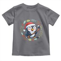 Cute Penguin Playing Ice Hockey Toddler T Shirt Funny Christmas Gift - Wonder Print Shop