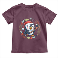 Cute Penguin Playing Ice Hockey Toddler T Shirt Funny Christmas Gift - Wonder Print Shop