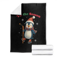 Cute Penguin Tis The Season Throw Blanket Funny Christmas Gift For Holiday Fans - Wonder Print Shop