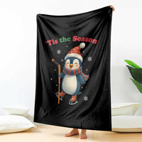 Cute Penguin Tis The Season Throw Blanket Funny Christmas Gift For Holiday Fans - Wonder Print Shop