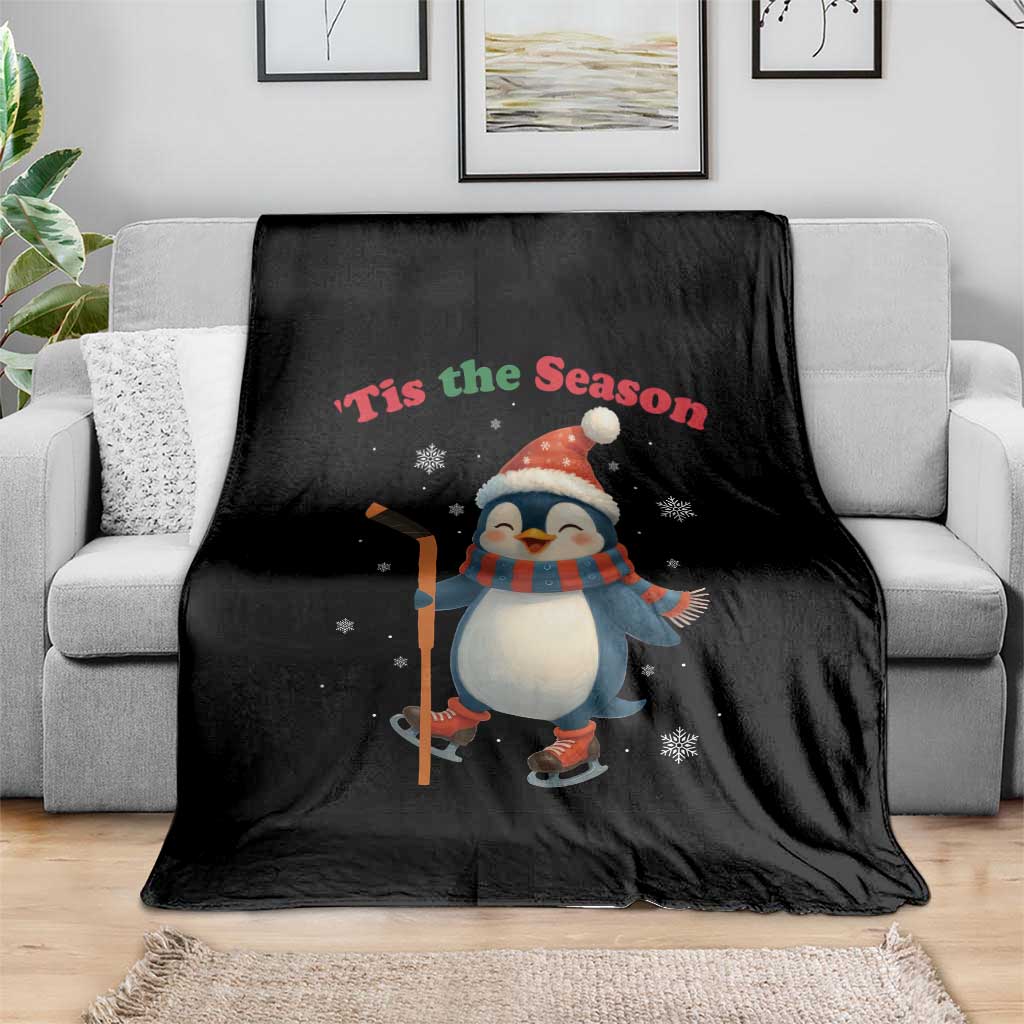 Cute Penguin Tis The Season Throw Blanket Funny Christmas Gift For Holiday Fans - Wonder Print Shop