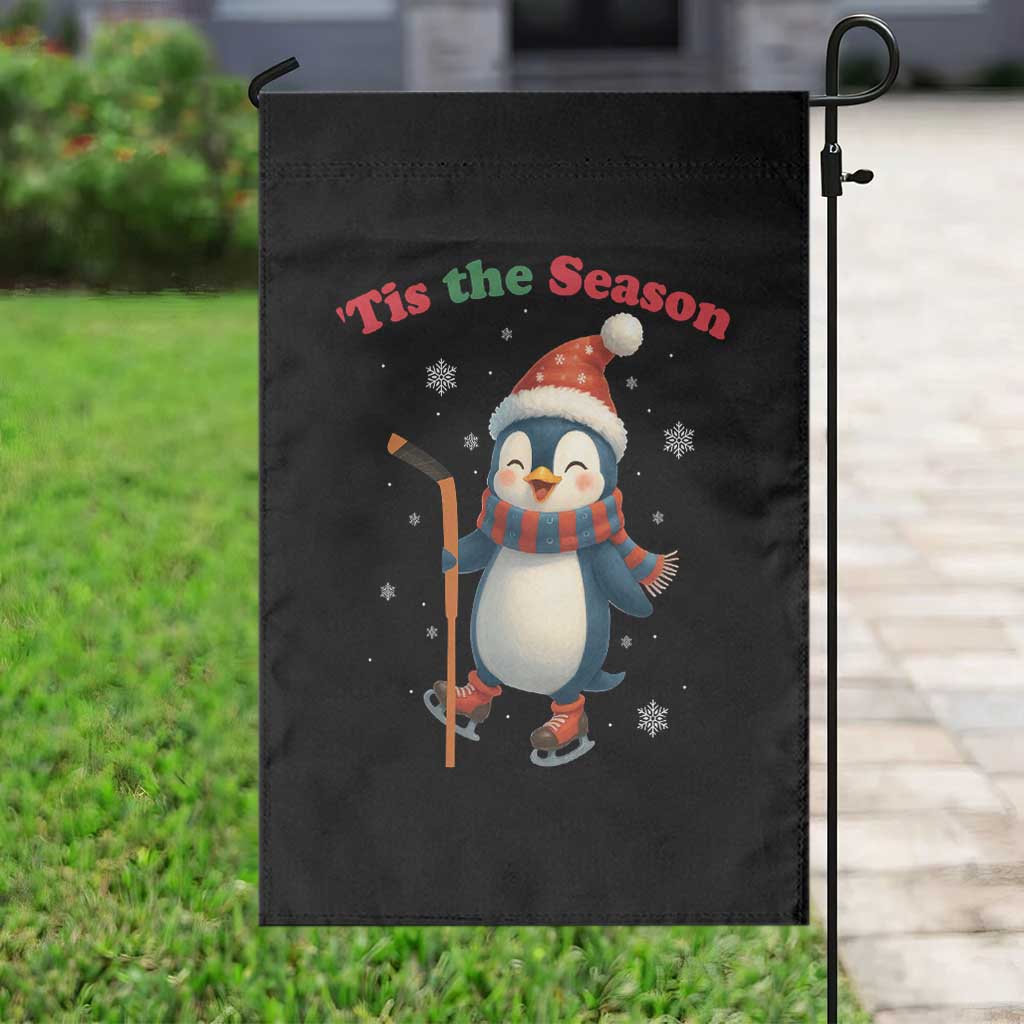 Cute Penguin Tis The Season Garden Flag Funny Christmas Gift For Holiday Fans - Wonder Print Shop