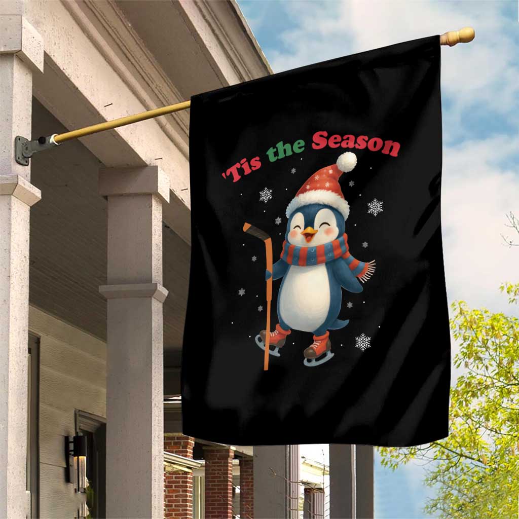 Cute Penguin Tis The Season Garden Flag Funny Christmas Gift For Holiday Fans - Wonder Print Shop