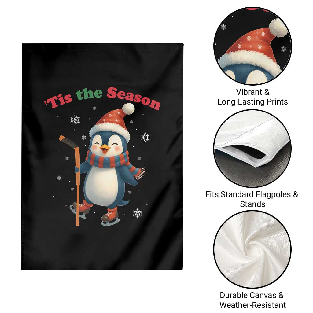 Cute Penguin Tis The Season Garden Flag Funny Christmas Gift For Holiday Fans - Wonder Print Shop