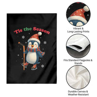 Cute Penguin Tis The Season Garden Flag Funny Christmas Gift For Holiday Fans - Wonder Print Shop