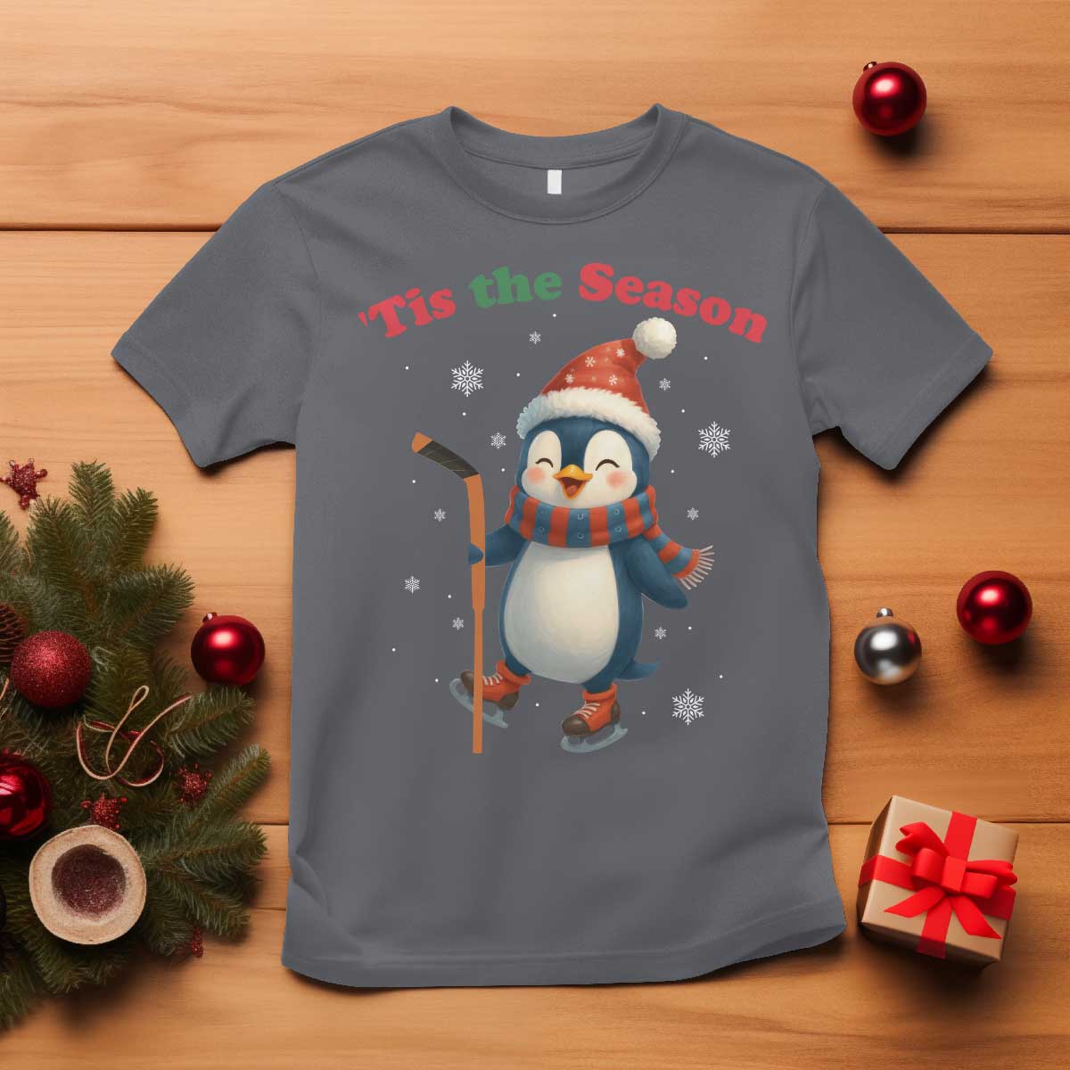 Cute Penguin Tis The Season T Shirt Funny Christmas Gift For Holiday Fans - Wonder Print Shop