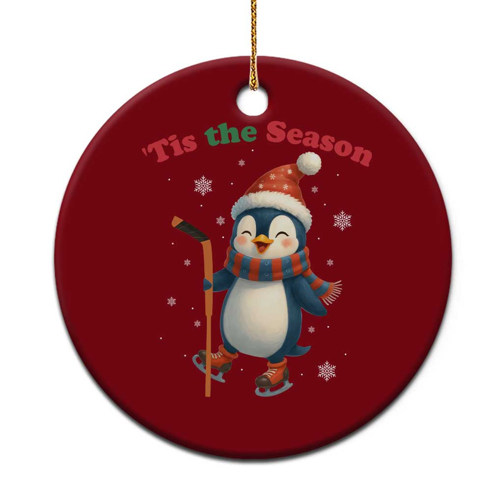 Cute Penguin Tis The Season Ceramic Ornament Funny Christmas Gift For Holiday Fans - Wonder Print Shop
