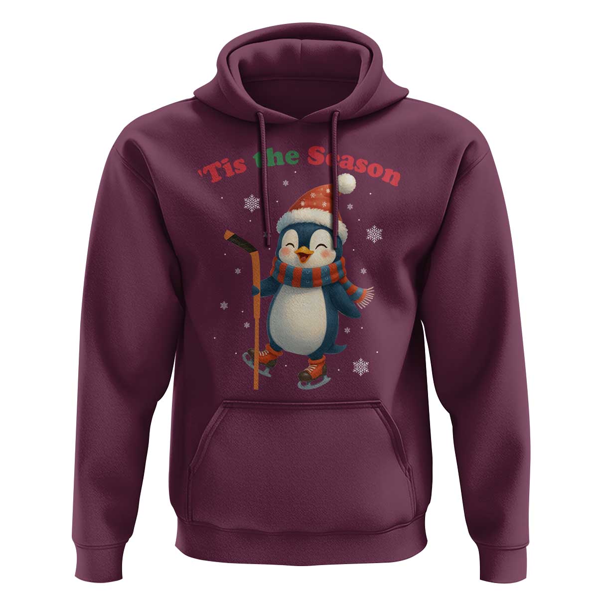 Cute Penguin Tis The Season Hoodie Funny Christmas Gift For Holiday Fans - Wonder Print Shop