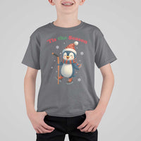Cute Penguin Tis The Season T Shirt For Kid Funny Christmas Gift For Holiday Fans - Wonder Print Shop