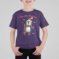 Cute Penguin Tis The Season T Shirt For Kid Funny Christmas Gift For Holiday Fans - Wonder Print Shop