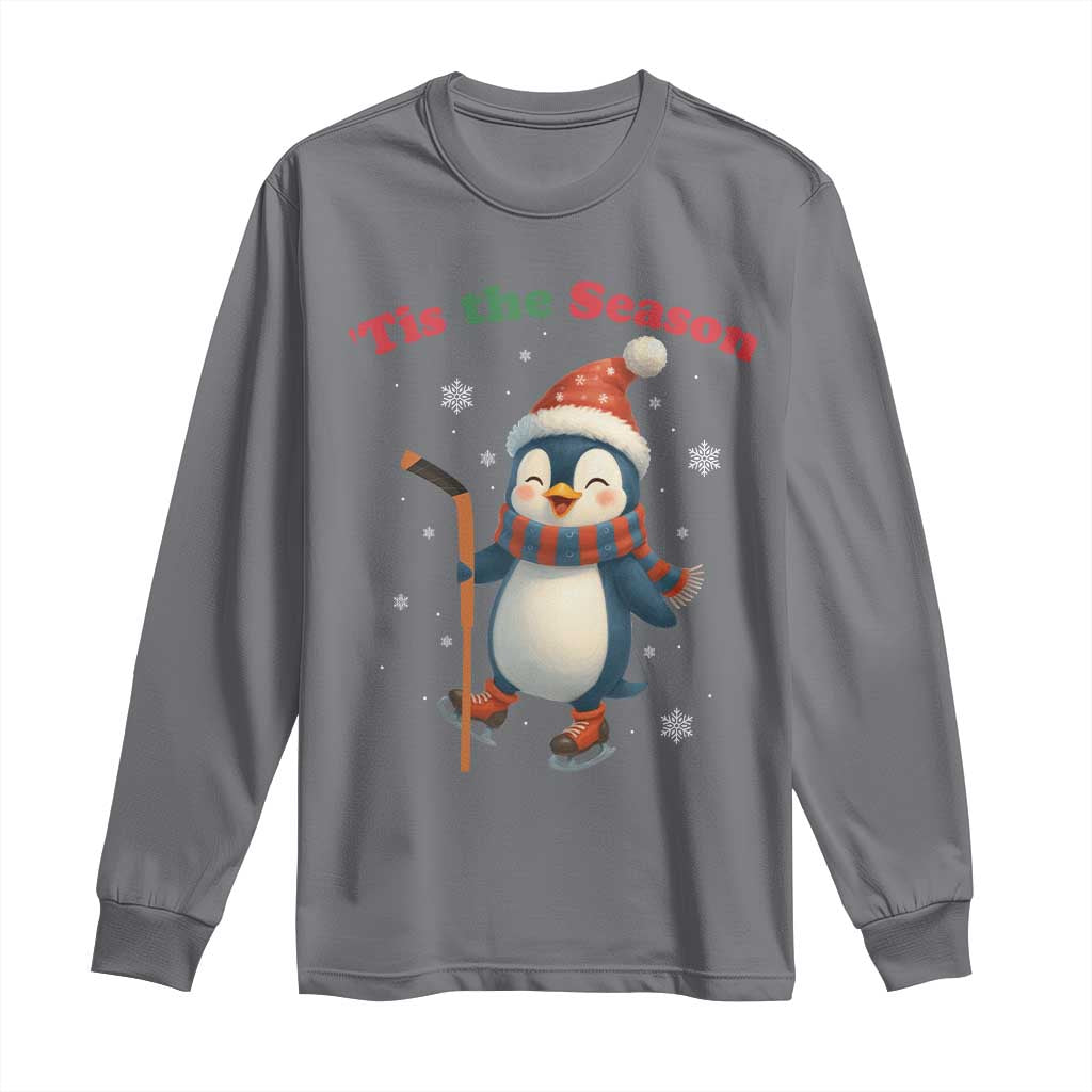Cute Penguin Tis The Season Long Sleeve Shirt Funny Christmas Gift For Holiday Fans - Wonder Print Shop