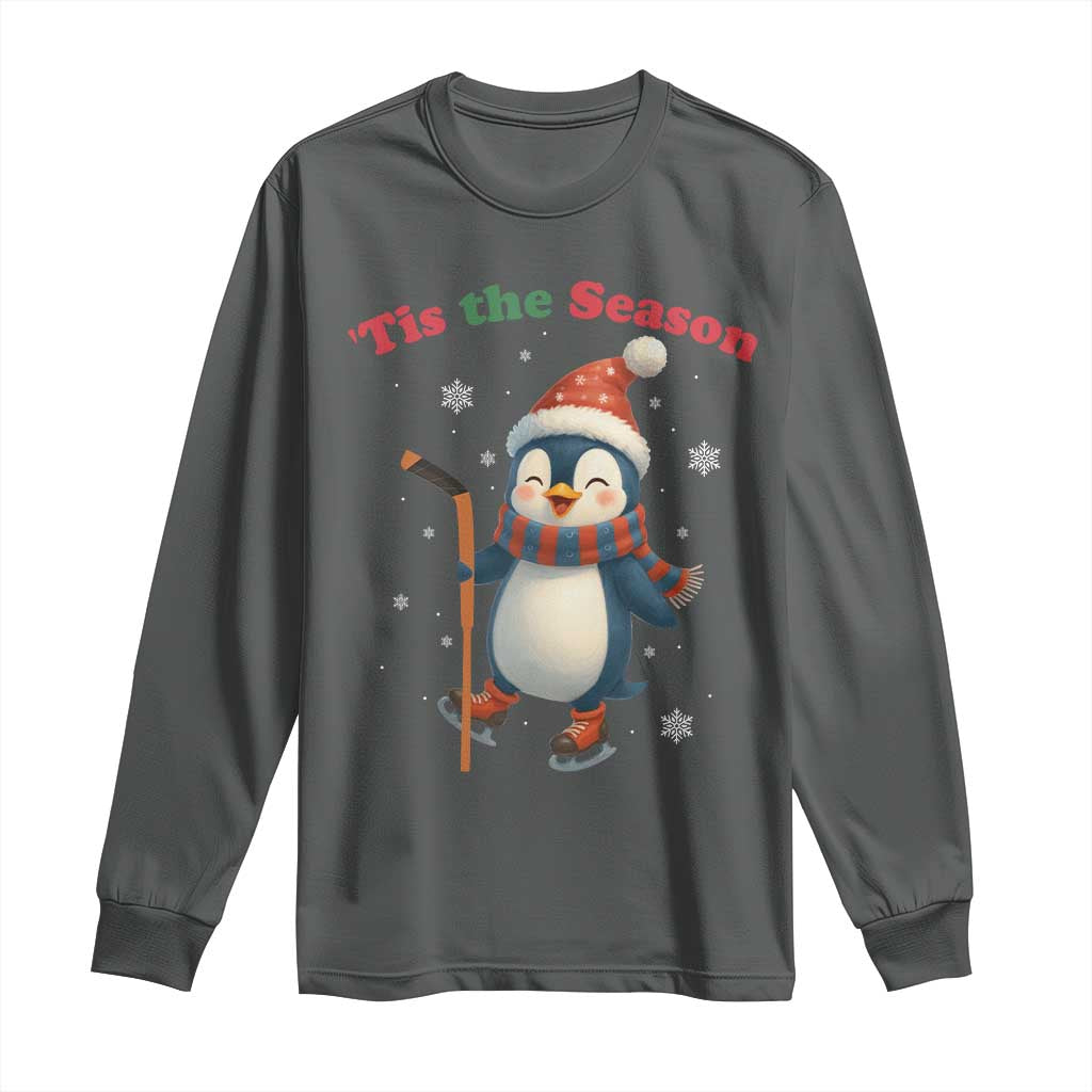 Cute Penguin Tis The Season Long Sleeve Shirt Funny Christmas Gift For Holiday Fans - Wonder Print Shop