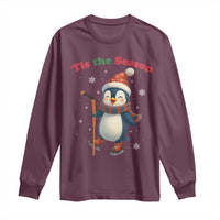 Cute Penguin Tis The Season Long Sleeve Shirt Funny Christmas Gift For Holiday Fans - Wonder Print Shop