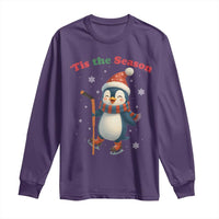 Cute Penguin Tis The Season Long Sleeve Shirt Funny Christmas Gift For Holiday Fans - Wonder Print Shop