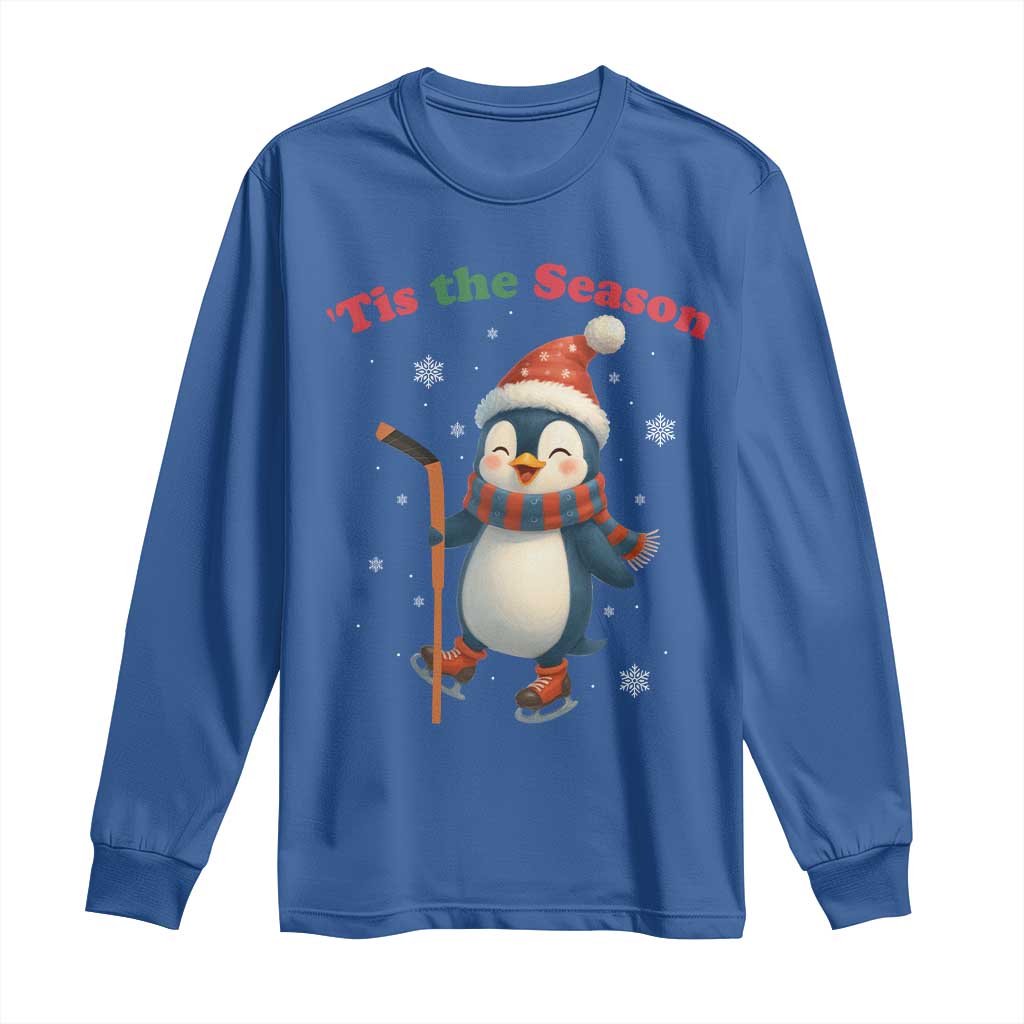 Cute Penguin Tis The Season Long Sleeve Shirt Funny Christmas Gift For Holiday Fans - Wonder Print Shop