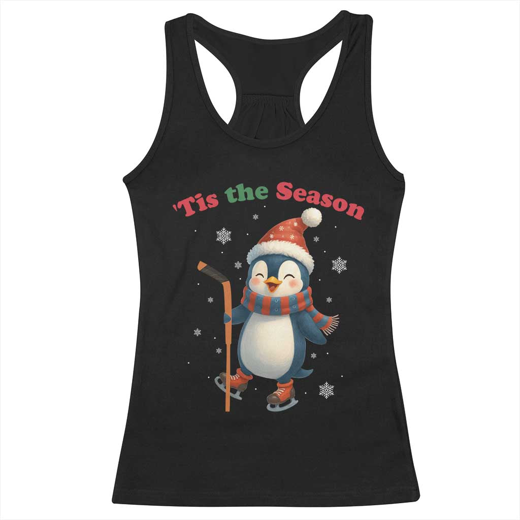 Cute Penguin Tis The Season Racerback Tank Top Funny Christmas Gift For Holiday Fans - Wonder Print Shop