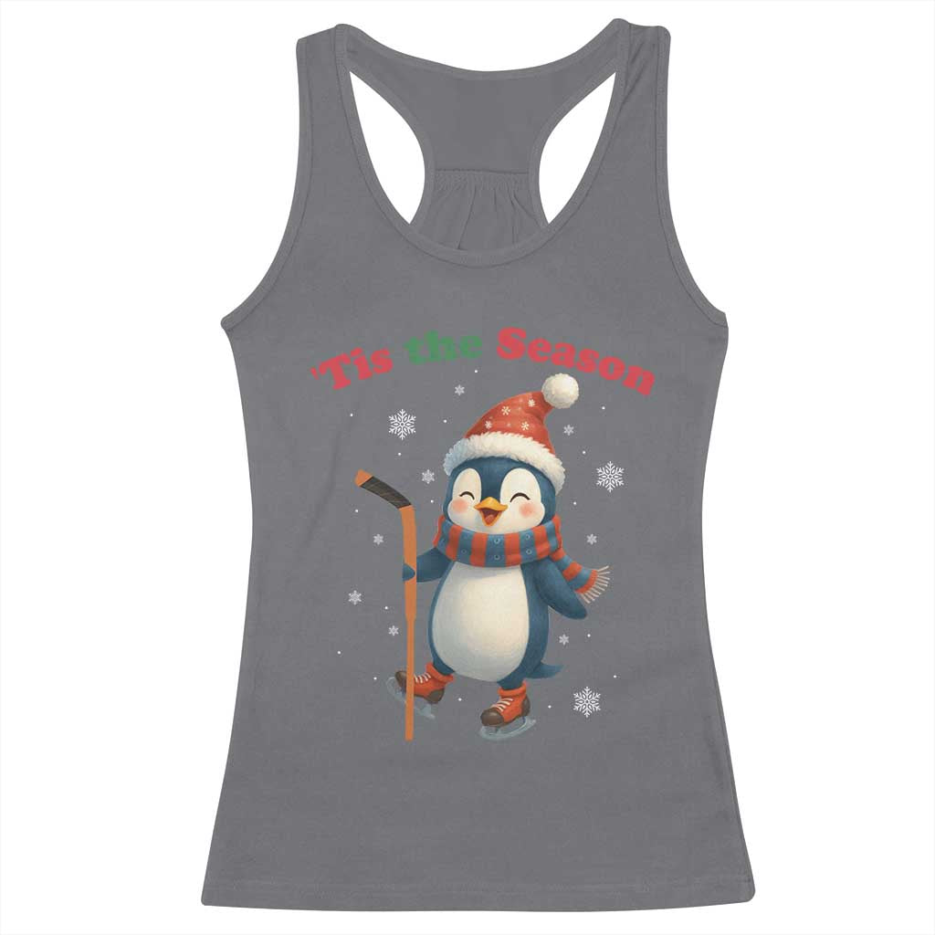 Cute Penguin Tis The Season Racerback Tank Top Funny Christmas Gift For Holiday Fans - Wonder Print Shop