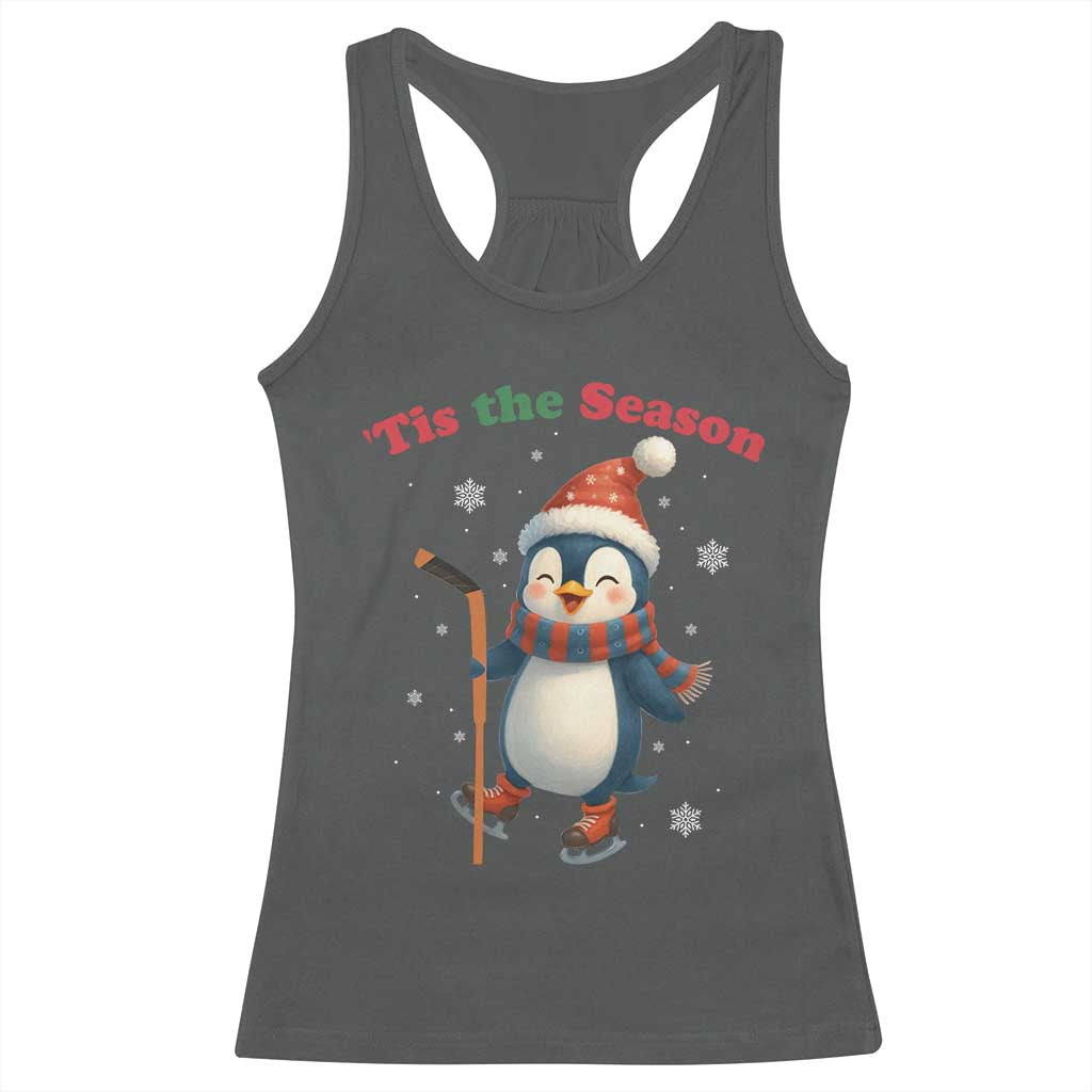 Cute Penguin Tis The Season Racerback Tank Top Funny Christmas Gift For Holiday Fans - Wonder Print Shop