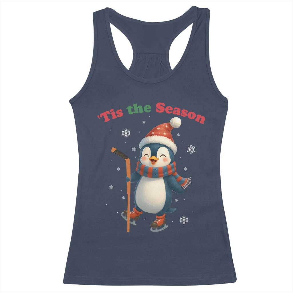 Cute Penguin Tis The Season Racerback Tank Top Funny Christmas Gift For Holiday Fans - Wonder Print Shop