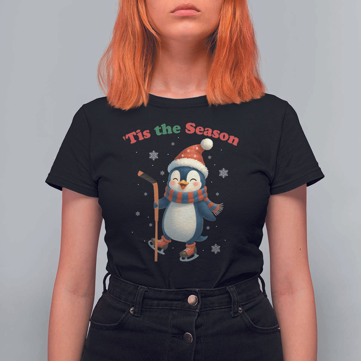 Cute Penguin Tis The Season T Shirt For Women Funny Christmas Gift For Holiday Fans - Wonder Print Shop